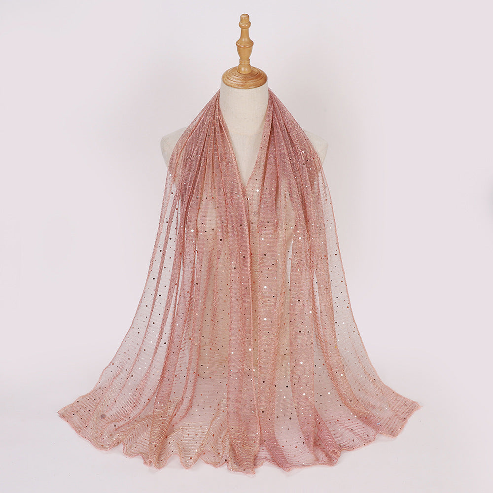 Closed-toe Sequined Shawl Scarf