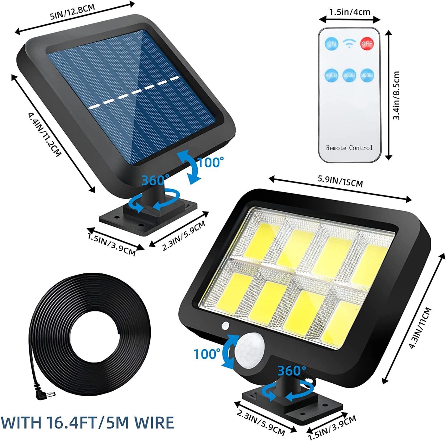 Splitter Solar Outdoor Light Street Light COD With Remote Control