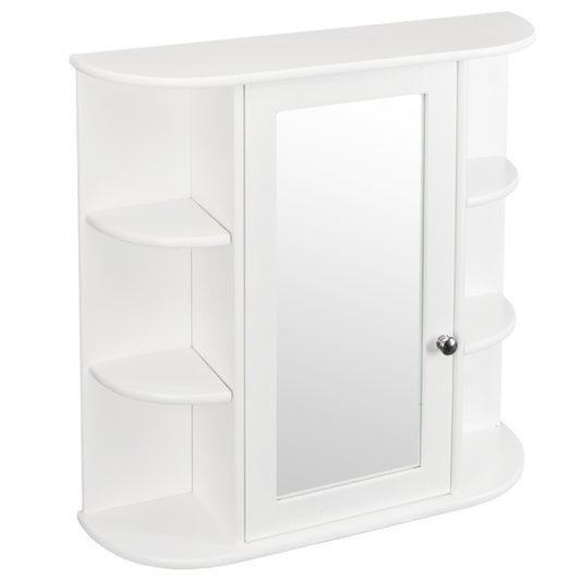 White Paint Surface Density Board, 1 Mirror Door, 3 Layers On Each Side, Bathroom Wall Cabinet