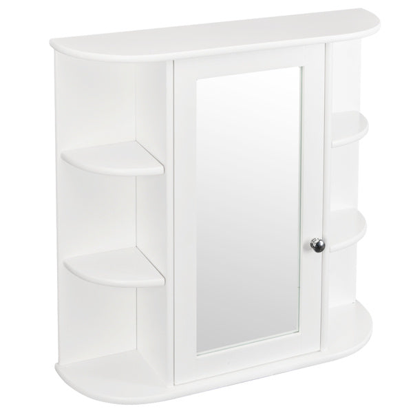 White Paint Surface Density Board, 1 Mirror Door, 3 Layers On Each Side, Bathroom Wall Cabinet