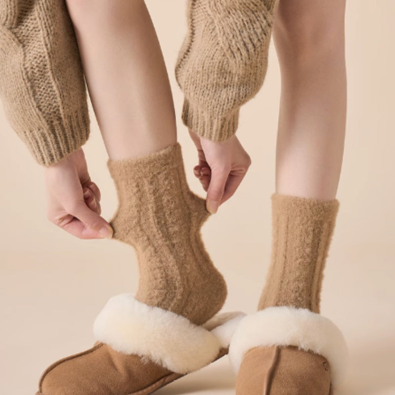 Coral Fleece Socks Women's Autumn And Winter Maillard Plush