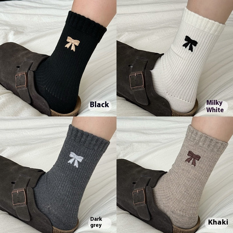 Fashion Personalized Mid-calf Length Bowknot Socks For Women
