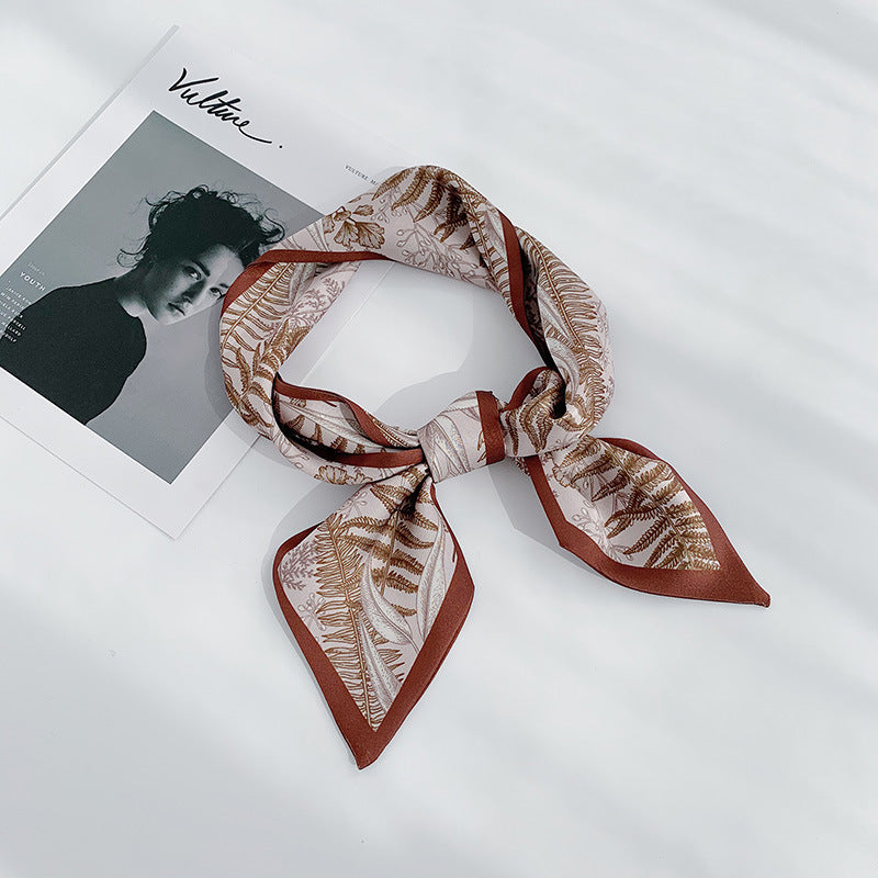 Ins Silk Scarf Female Korean Version Of Wild  Corner Decoration Small Scarf Narrow Spring And Autumn Long Strip Small Scarf Small Students