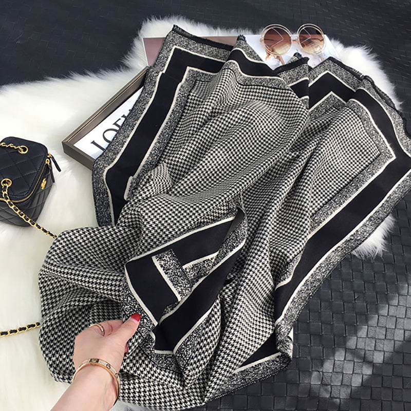 Street Geometric Imitation Cashmere Shawl Scarf Women