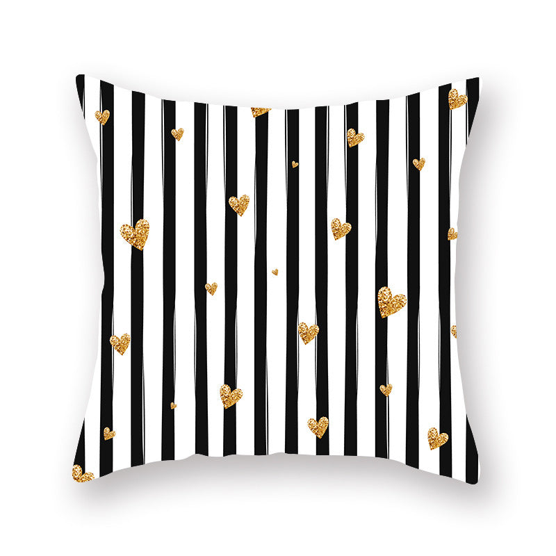 Golden Valentine's Day Peach Skin Pillowcase