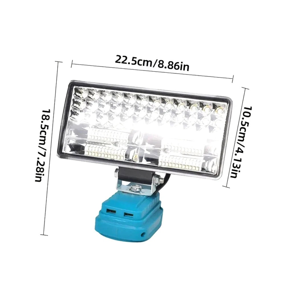 LED Work Light For 18V 20V Battery 6500K Cordless Flashlight With USB UK
