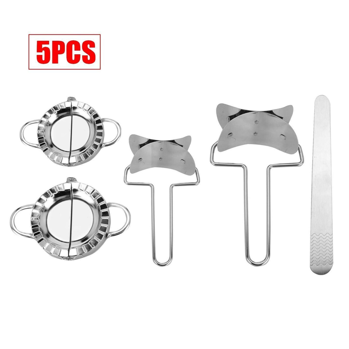 5PCS Dumpling Maker Stainless Steel Dough Press Making Mold Mould Tool