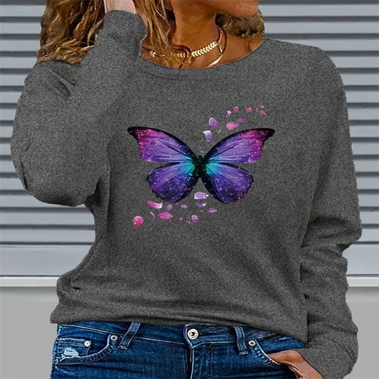 Women's Printed Hoodless Sweatshirt