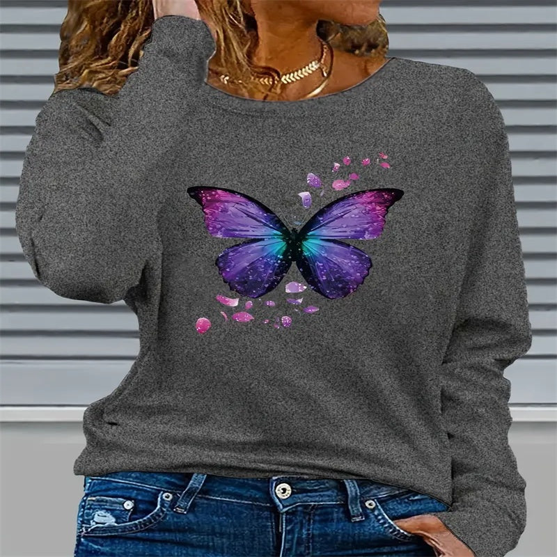 Women's Printed Hoodless Sweatshirt