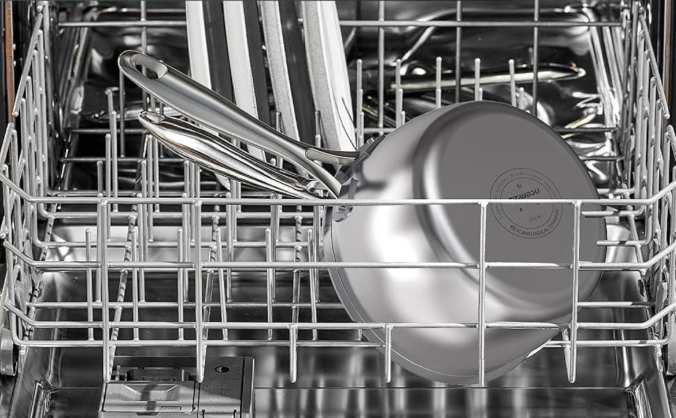 2.2 Quart Titanium Alloy Stainless Steel Multifunctional Household PFOA-free Non-stick Frying Pan With Lid, Dishwasher-safe, Oven-safe, Suitable For All Stovetops