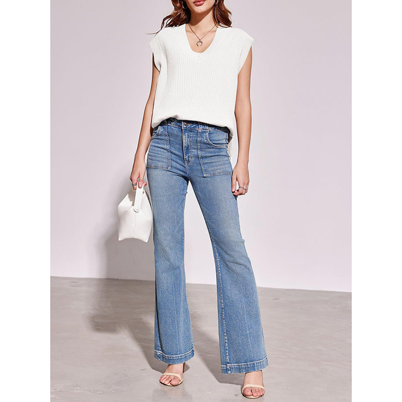 Womens V Neck Sweater Vest Oversized Ribbed Knit Sleeveless Casual Loose Fit Pullover Tank Top