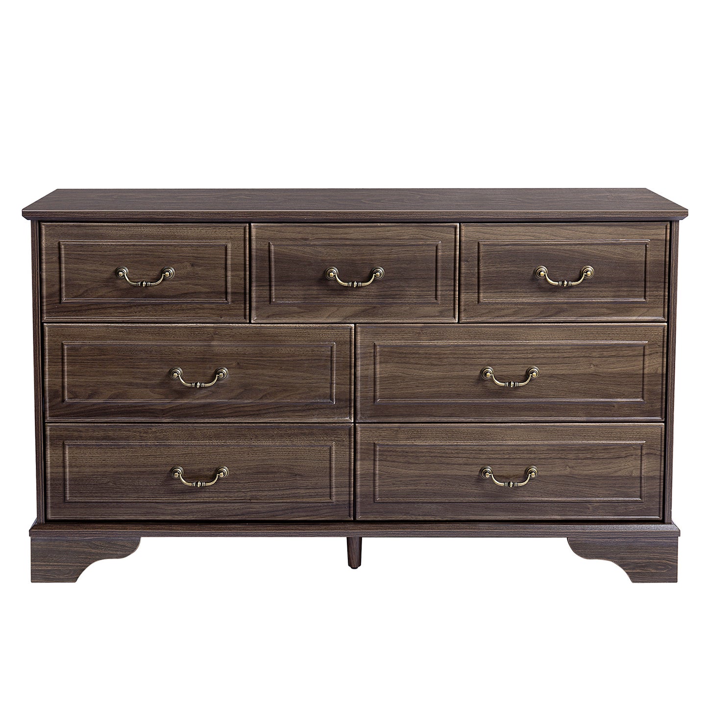 Brown P2 MDF 137x40x80CM 3-layer 7-drawer Chest Of Drawers 1pcs