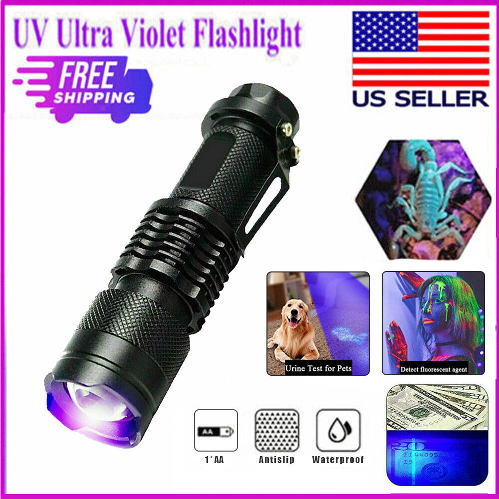 UV Ultra Violet Flashlight Handheld Blacklight Small Flashlight 395nm Mini Light Inspection Lamp Pen Torch Detector For Dog Pet Urine Stains, Bed Bugs And Scorpions