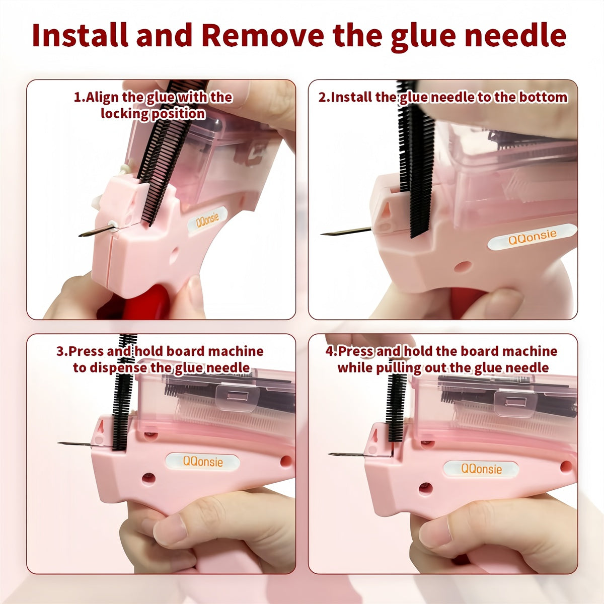 Quick Clothing Fixer, 1 Count Handheld Tag Attacher Gun With 5 Counts Needles & 1000pcs Barbs Fasteners, Sewing Craft Kit For Retail Hang Price Fabric