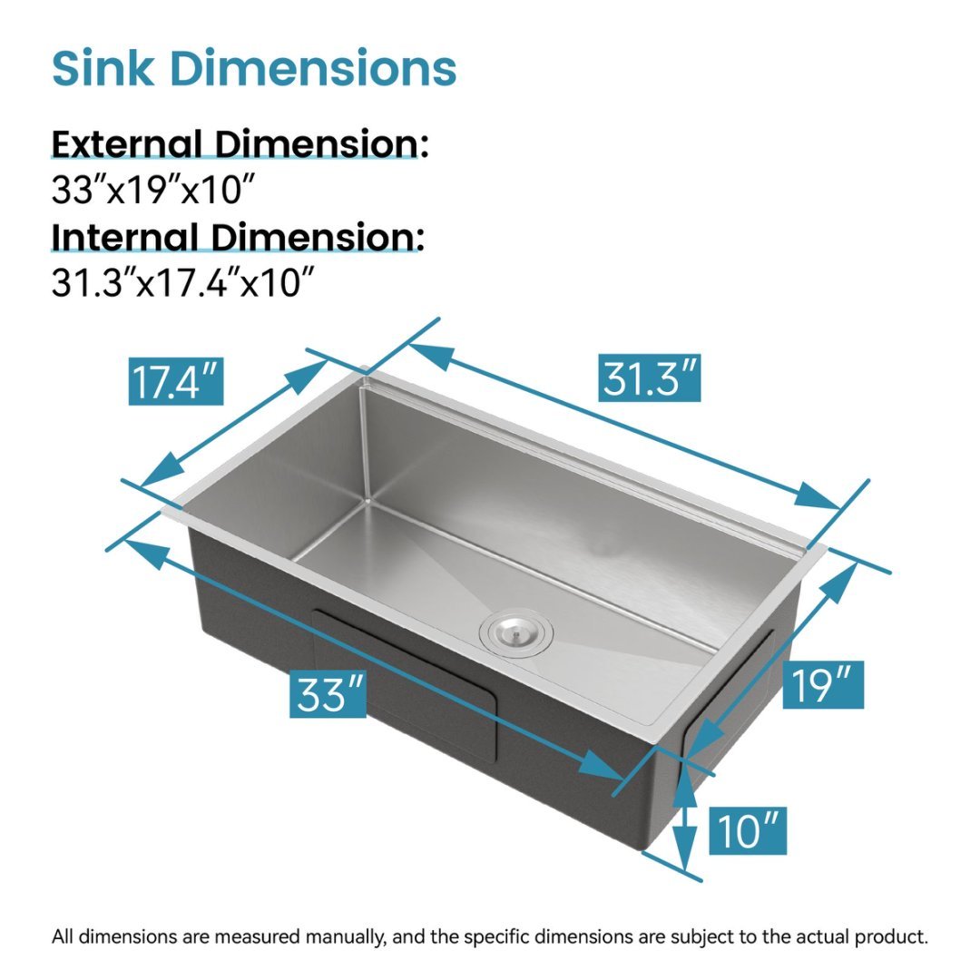 Stainless Steel Kitchen Sink, Single Bowl, Undermount Handmade Sink In Dark Gray, With Cutting Board, Colander