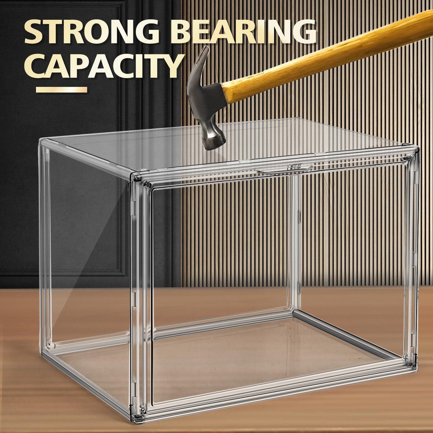 4 Oversized Acrylic Closet Purse Organizers With Lids Transparent Stackable Handbag Display And Shoe Box Storage