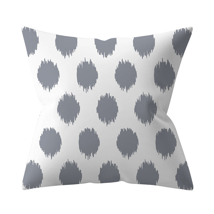 Gray Geometric Polyester Pillow Cover Cross-border Hot Sale Silver Gray Sofa Cushion Cushion Cover