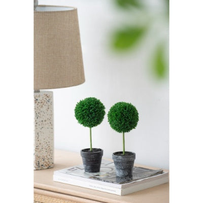 Mini Faux Potted Boxwood Topiaries