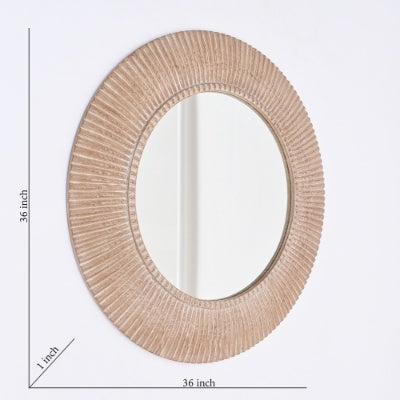 Rustic Farmhouse Style Handcarved Wooden Decorative Hanging Wall Mirror-36