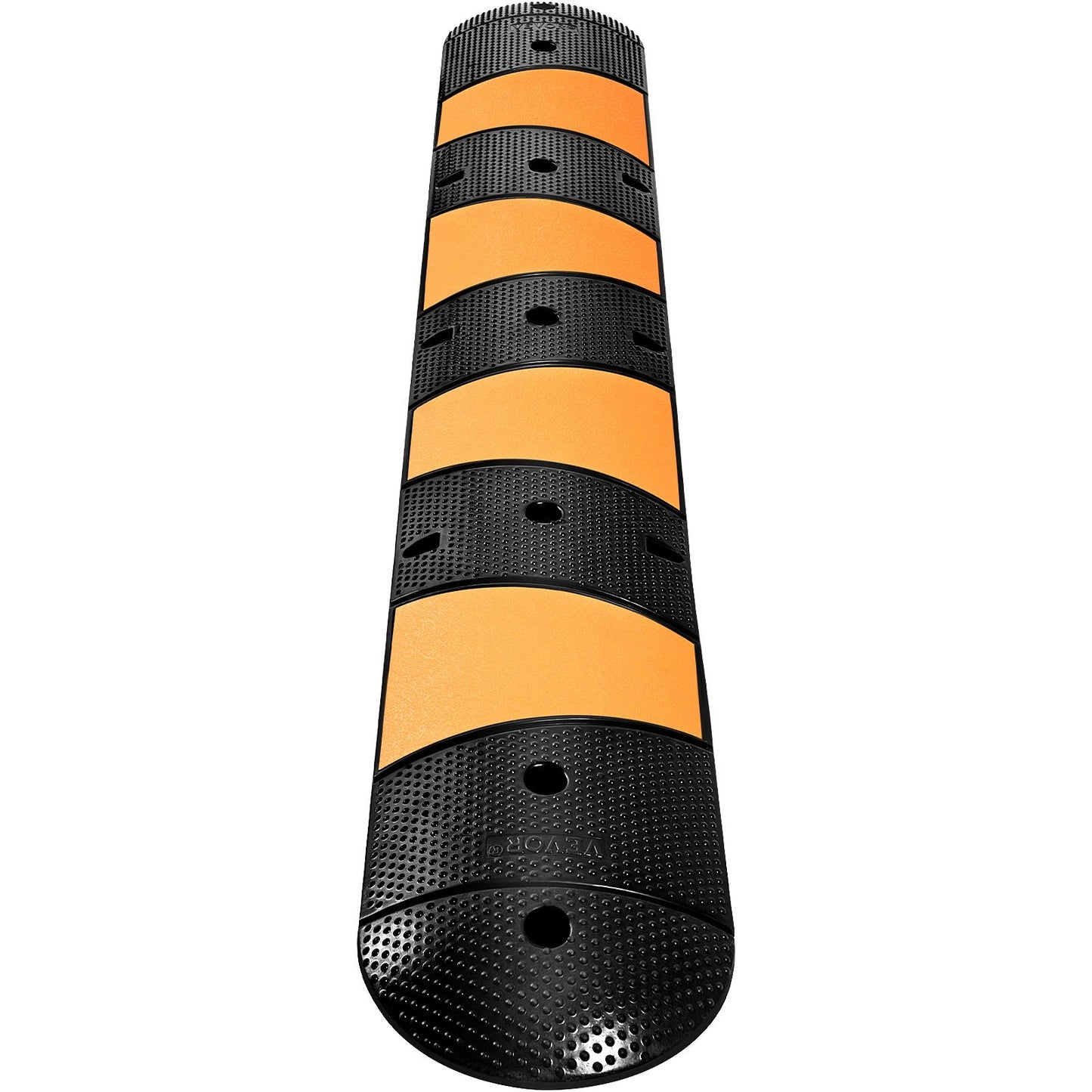 Rubber Speed Bump, 1 Pack 2 Channel Speed Bump Hump, 72  Long Modular Speed Bump Rated 22000 LBS Loading, 72.8 X 12.2 X 2.2 Garage Speed Bump For Asphalt Concrete Gravel Driveway With 2 End Cap