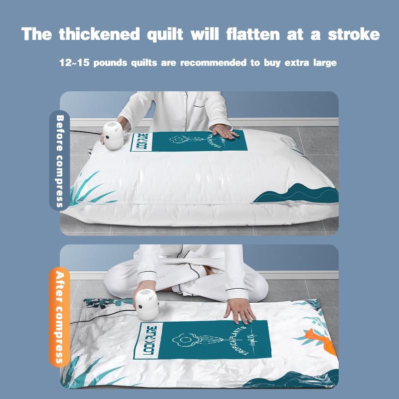 10 Transparent Vacuum Storage Bags, 4 Large Bags, 4 Medium Bags, 2 Small Bags With Pump, Reusable And Environmentally Friendly Storage, Compressed Clothing And Bedding, Dust And Moisture Proof