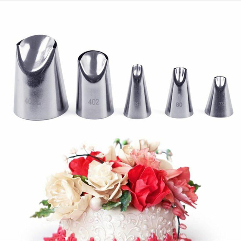 Stainless Steel 5 Piece Piping Tip Set Baking Tools