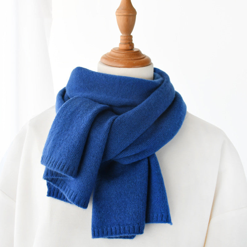 Women's Fashion Versatile Knitted Wool Solid Color Scarf