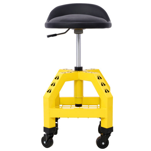 Pneumatic 360 Degree Swivel Stool, Mechanics Rolling Creeper Seat, Heavy Duty Rolling Mechanics Stool, Shop Stool With Casters Red