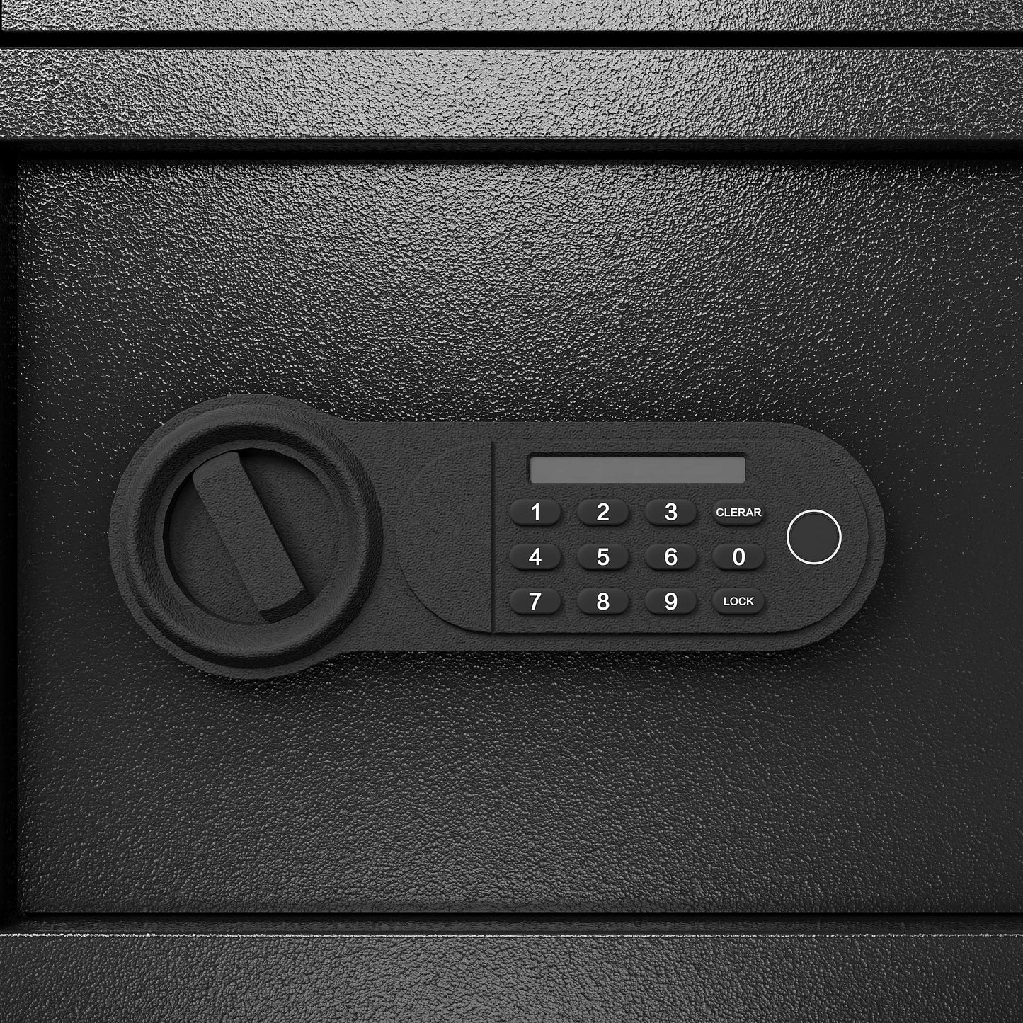 Steel Security Safe And Lock Box With Electronic Keypad - Secure Cash, Jewelry, ID Documents, Black, 1.69Cubic Feet