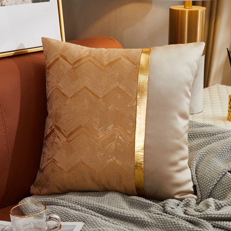 Luxury Modern Lightweight Sofa Car Cushion Cover Silk Satin Hot Stamping Metallic Color Pillowcase