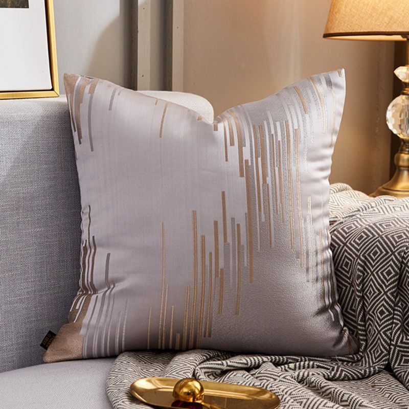 Luxury Modern Lightweight Sofa Car Cushion Cover Silk Satin Hot Stamping Metallic Color Pillowcase