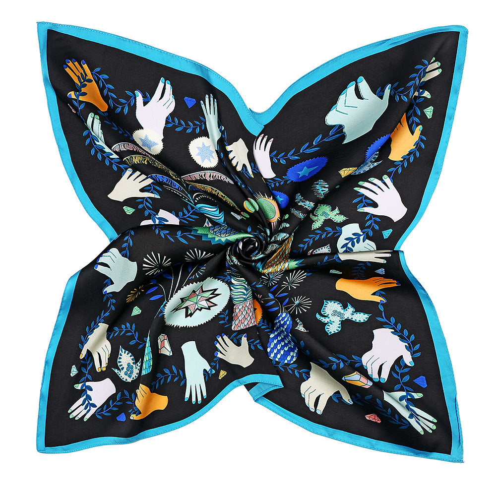 Small Square Scarf Palm Jungle Silk