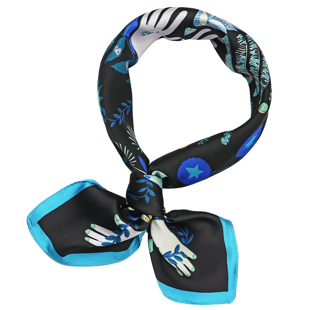 Small Square Scarf Palm Jungle Silk