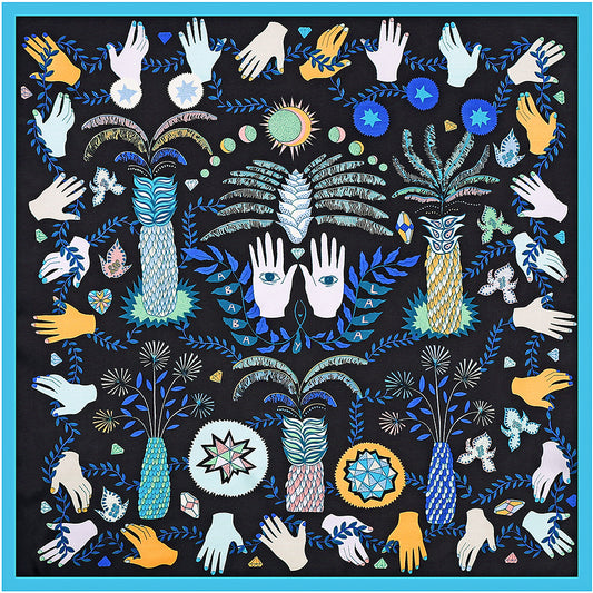 Small Square Scarf Palm Jungle Silk