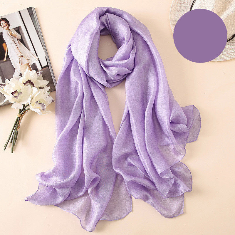 Silk Scarf Women'S All-Match Western Style Thin Scarf Gauze Collocation Suit Coat