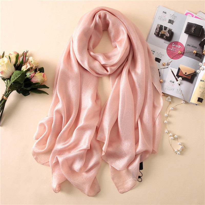 Silk Scarf Women'S All-Match Western Style Thin Scarf Gauze Collocation Suit Coat