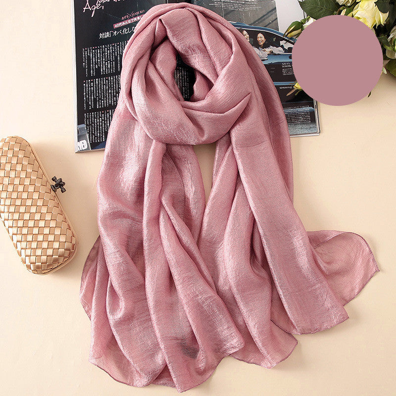 Silk Scarf Women'S All-Match Western Style Thin Scarf Gauze Collocation Suit Coat