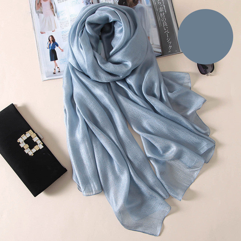 Silk Scarf Women'S All-Match Western Style Thin Scarf Gauze Collocation Suit Coat
