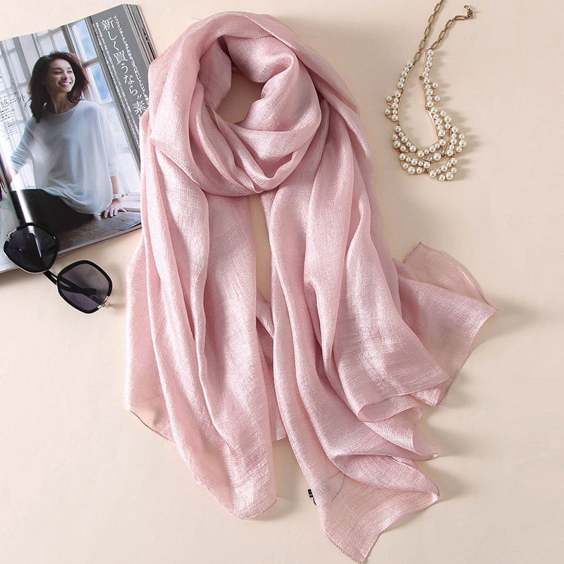 Silk Scarf Women'S All-Match Western Style Thin Scarf Gauze Collocation Suit Coat