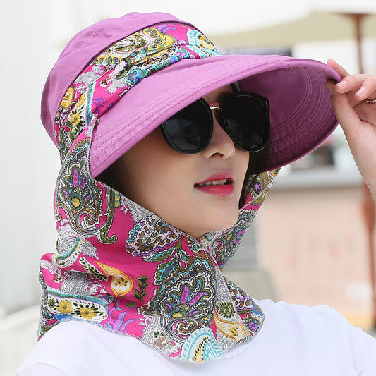 Summer Sun Hat For Outdoor Cycling, Big Edge To Cover Face And Sun Hat