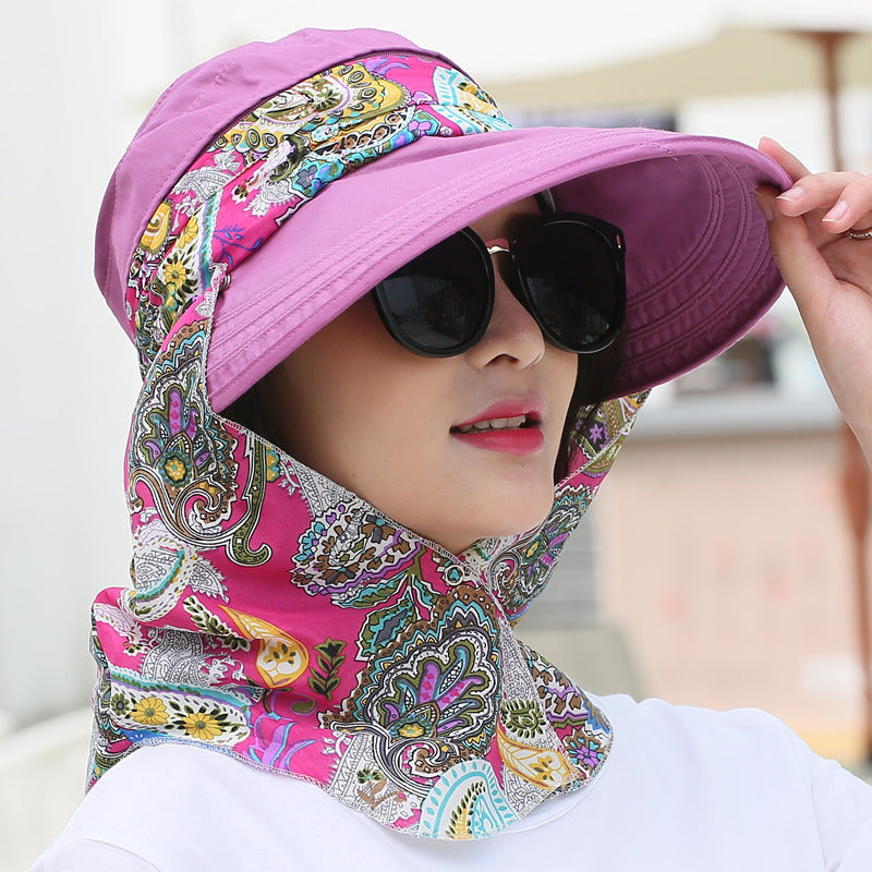 Summer Sun Hat For Outdoor Cycling, Big Edge To Cover Face And Sun Hat