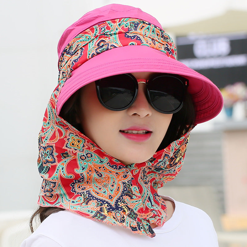 Summer Sun Hat For Outdoor Cycling, Big Edge To Cover Face And Sun Hat