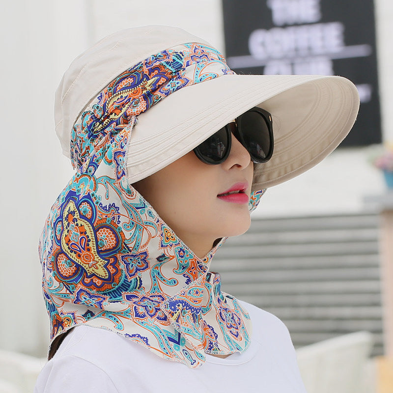 Summer Sun Hat For Outdoor Cycling, Big Edge To Cover Face And Sun Hat