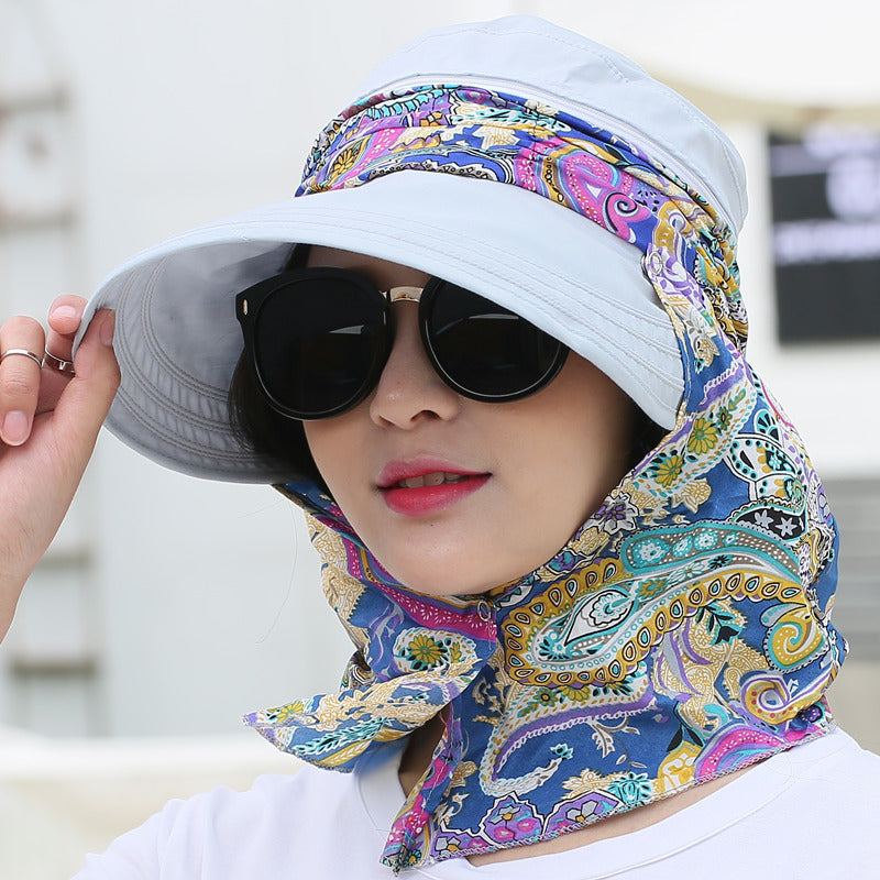 Summer Sun Hat For Outdoor Cycling, Big Edge To Cover Face And Sun Hat
