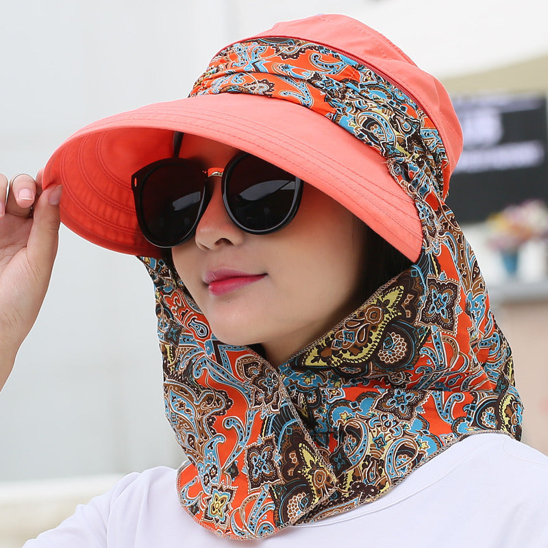 Summer Sun Hat For Outdoor Cycling, Big Edge To Cover Face And Sun Hat