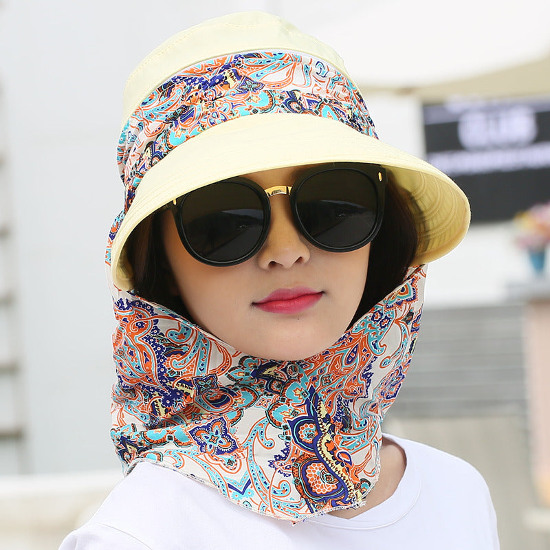 Summer Sun Hat For Outdoor Cycling, Big Edge To Cover Face And Sun Hat