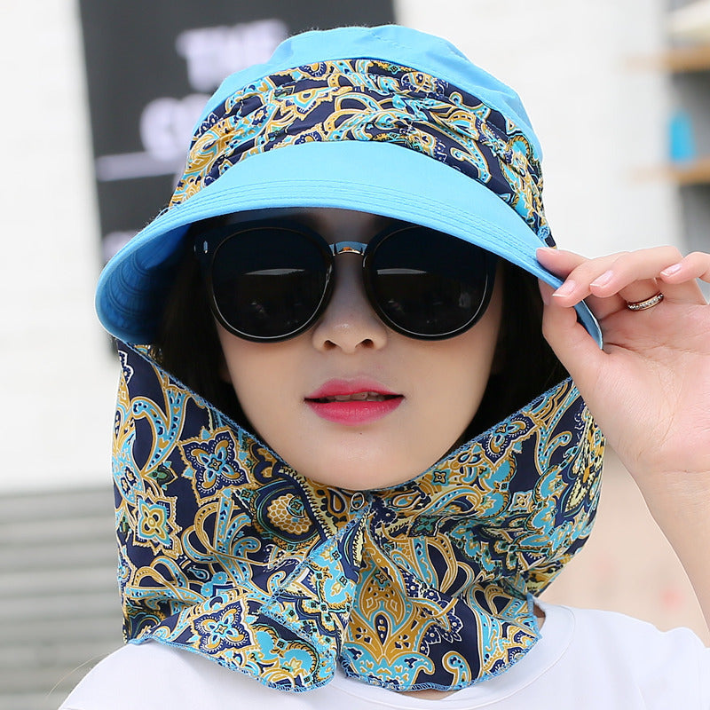 Summer Sun Hat For Outdoor Cycling, Big Edge To Cover Face And Sun Hat