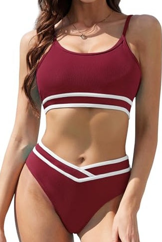 Women's Fashion Simple Solid Color Bikini Set