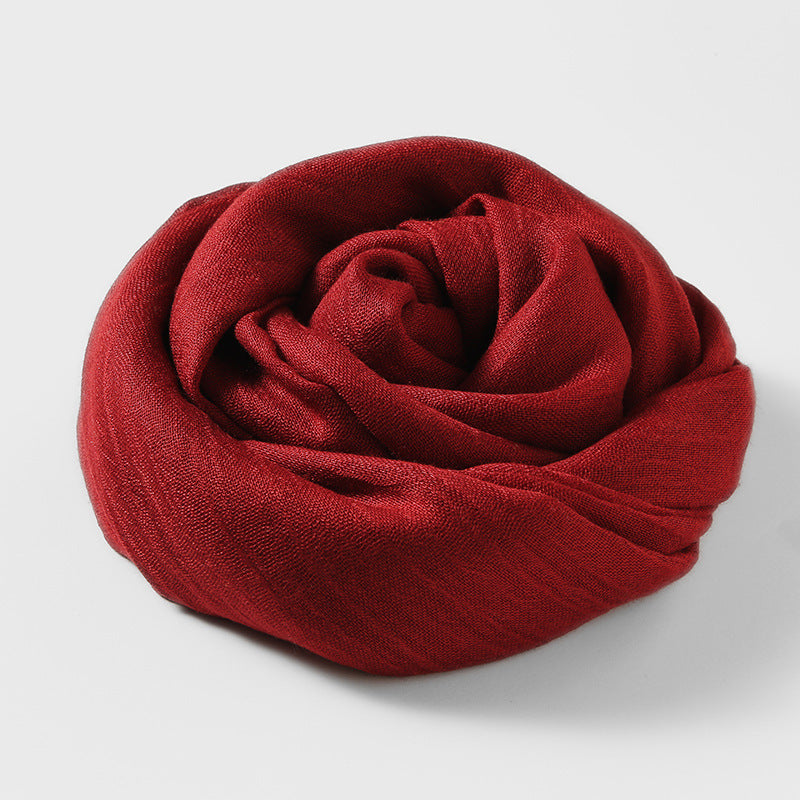 Women's Fashion Artistic Solid Color Cotton And Linen Scarf