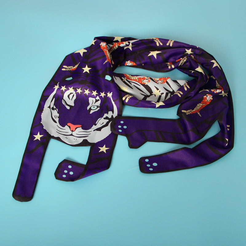 Small Scarf With Hair Band, Wild Decoration Long Small Silk Scarf Tied With Bag, Handle Scarf